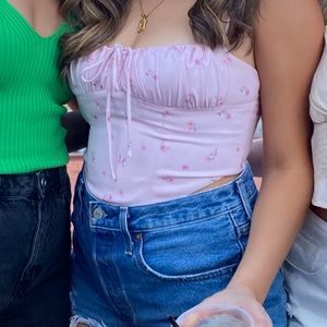 White fox boutique pink floral corset